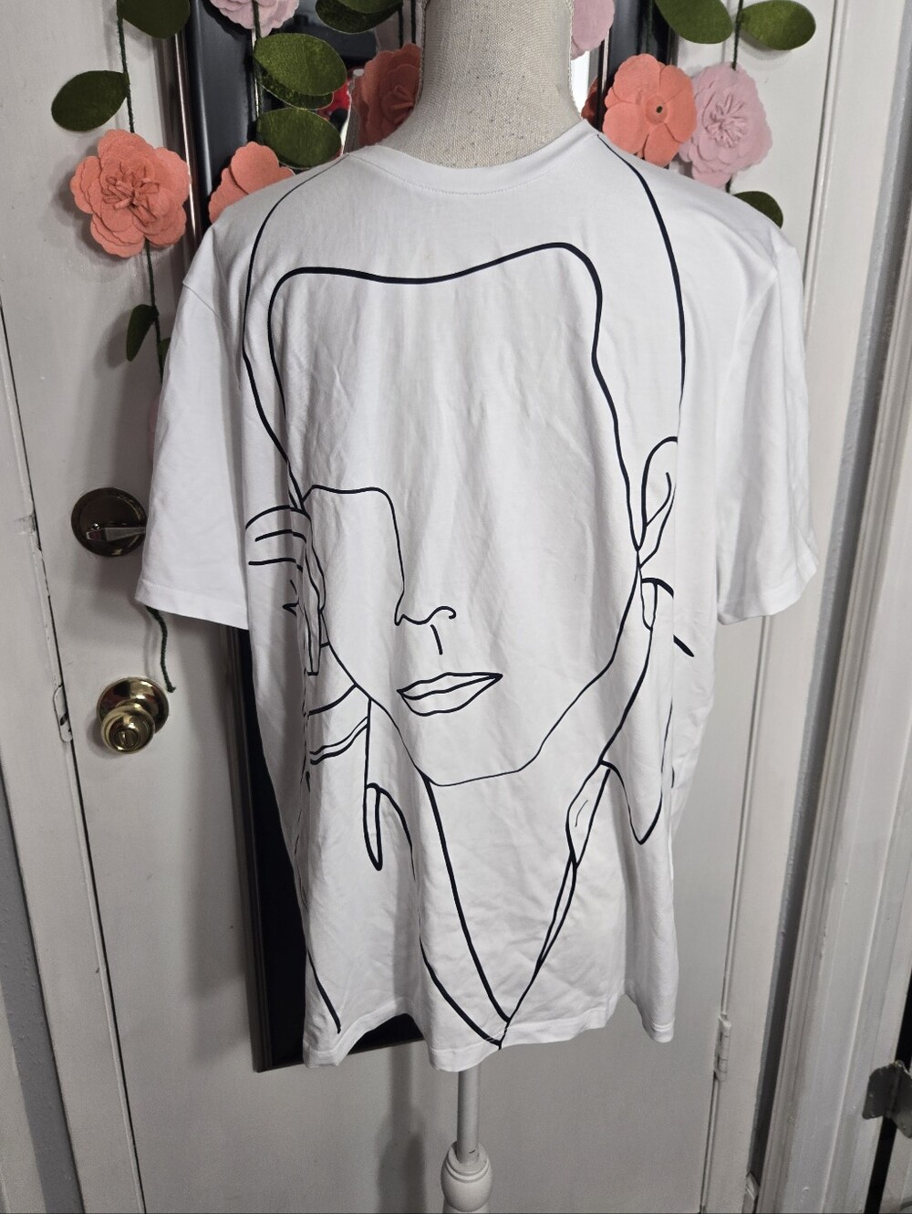 Armani Exchange Men's T Shirt Face Silhouette White Sz Large NWT